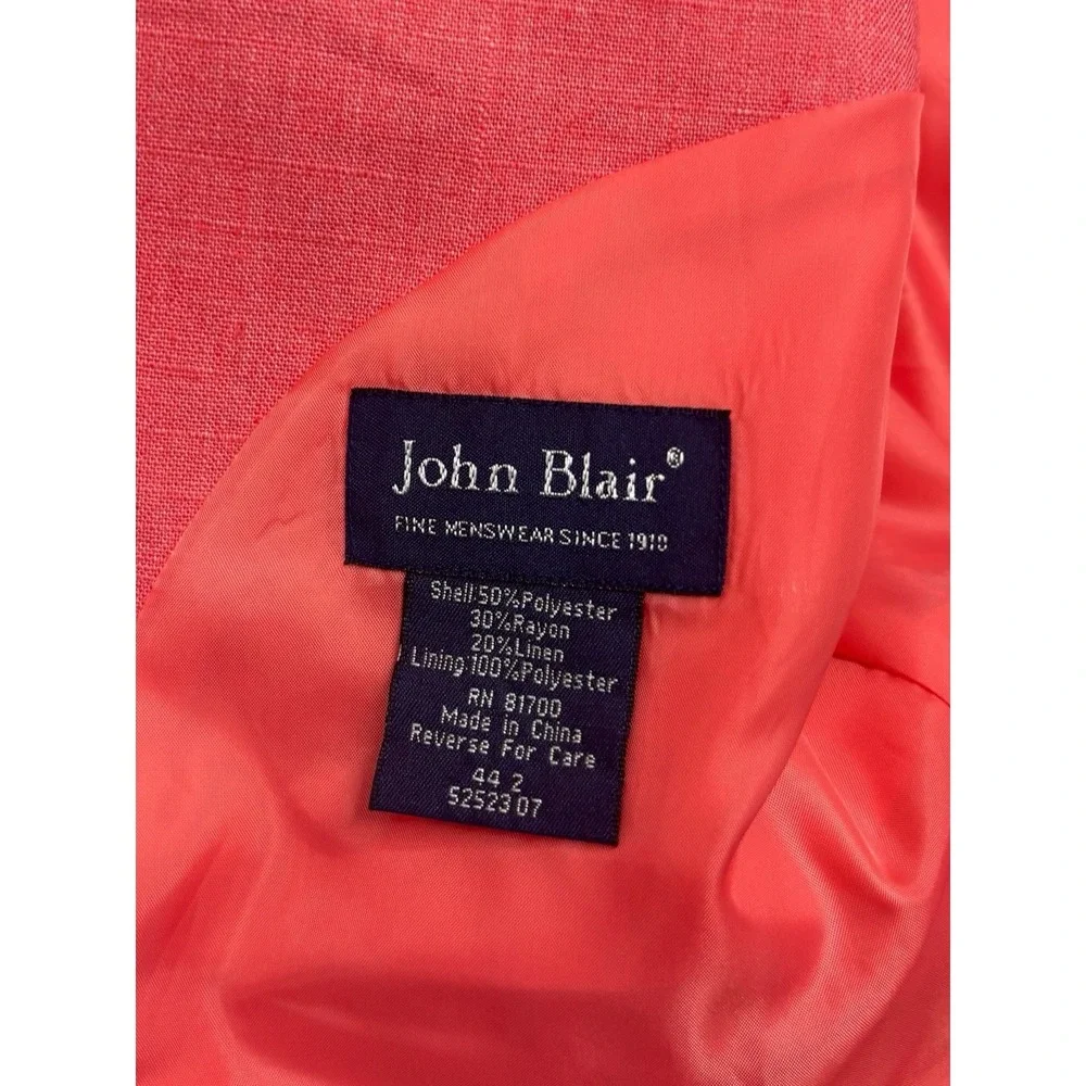 vtv Coral Pink‎ Blazer 44R Jacket Sport Suit Coat Linen Rayon Lightweight Mens